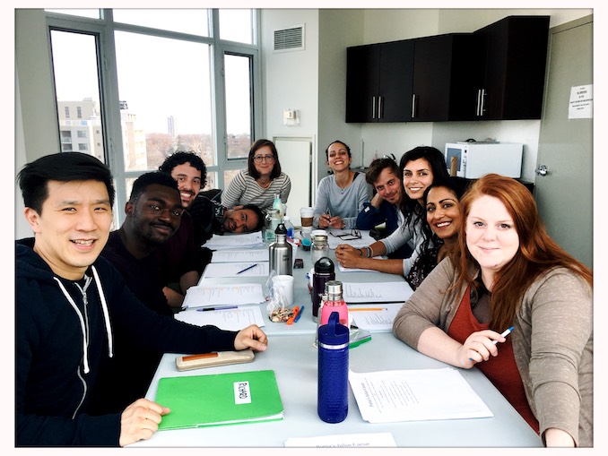 Kaitlyn Riordan - Portia's Julius Caesar workshop, March 2018 (Kaitlyn is in the stripes in the back)