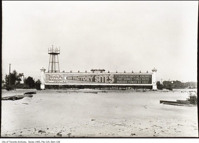 1910 - 1930? - Toronto Harbour Commission billboard advertising Port Lands sites