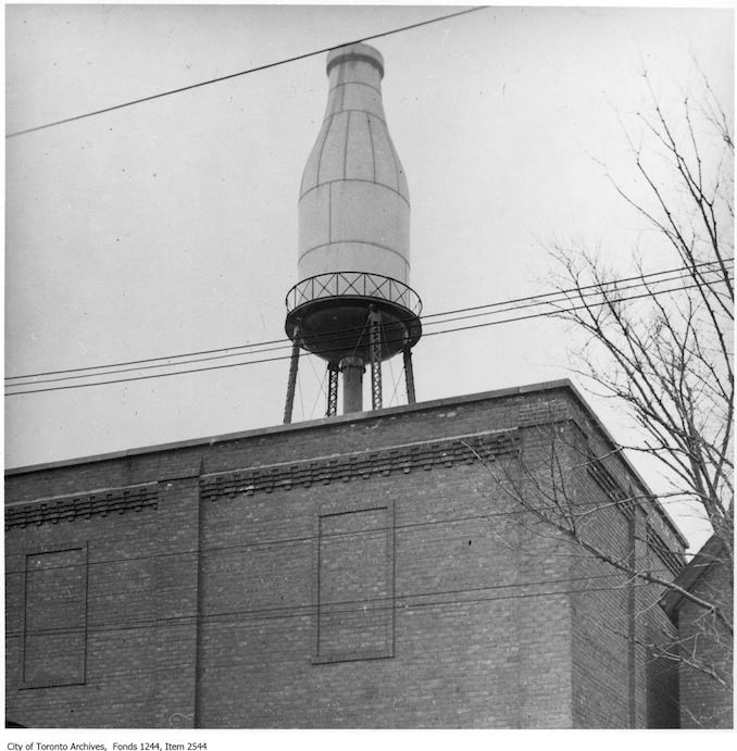 1916 - City Dairy milk bottle water tower, Spadina Crescent
