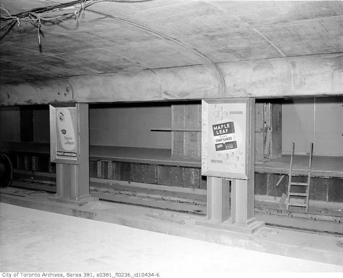 1953 - Subway car and advertising posters