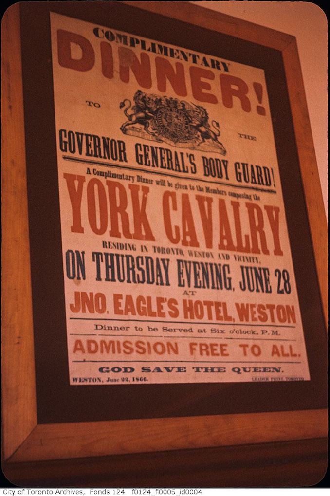 1958 - York Calvary dinner at Eagle Hotel, Weston, poster advertisement