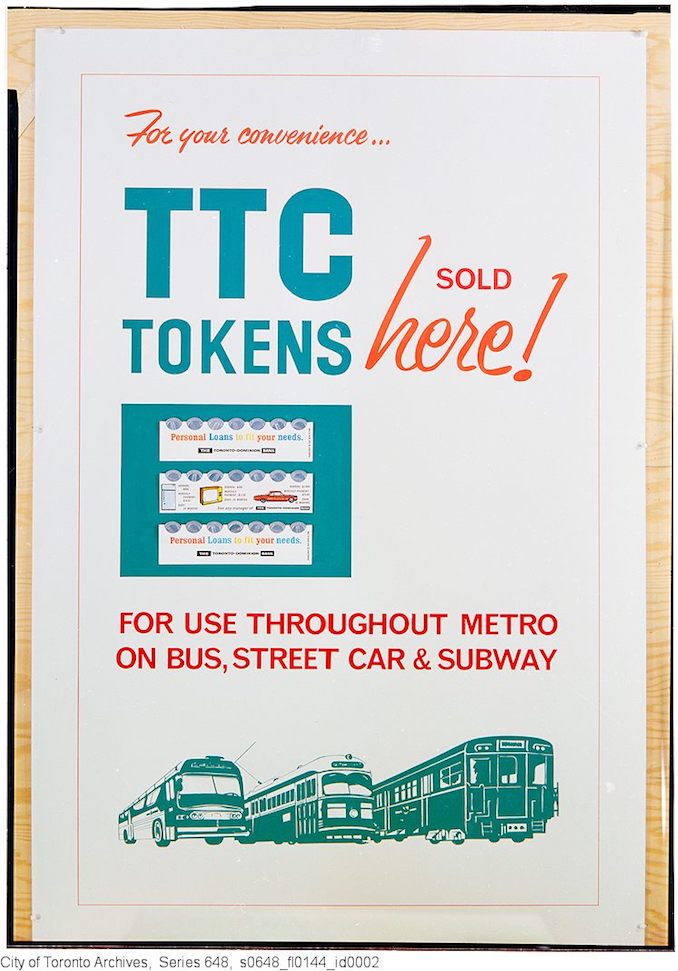 1963 - For your convenience - TTC tokens sold here