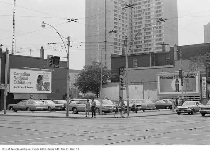 1972 - Corner of Bay St. and Dundas St., looking south-west