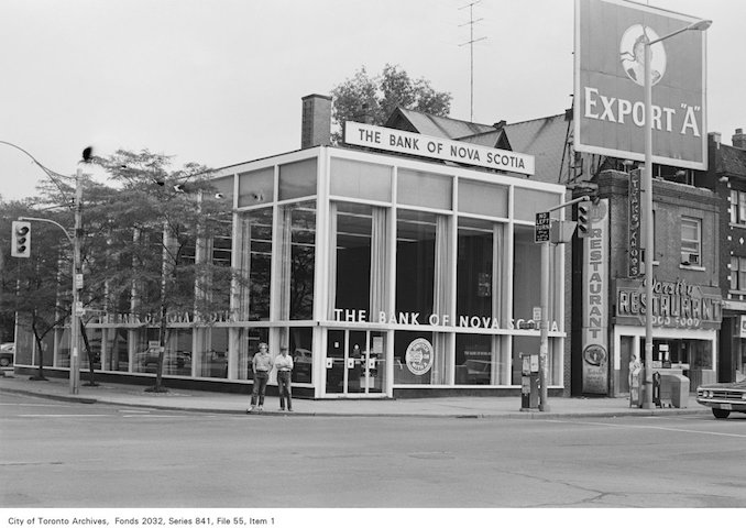 1972 - Corner of Spadina Ave. and Bloor St., looking north-east