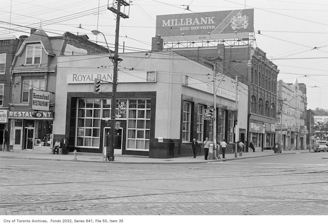 1972 - Corner of Spadina Ave. and College St., looking north-east