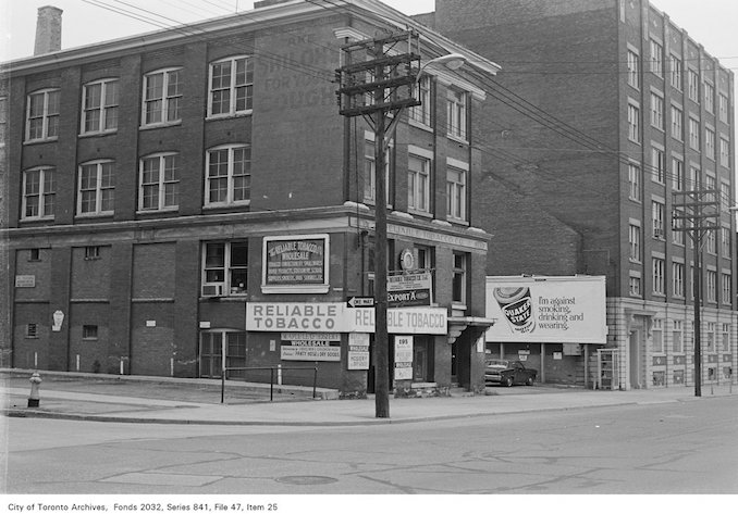 1972 - Corner of Spadina Ave. and Phoebe St., looking south-east