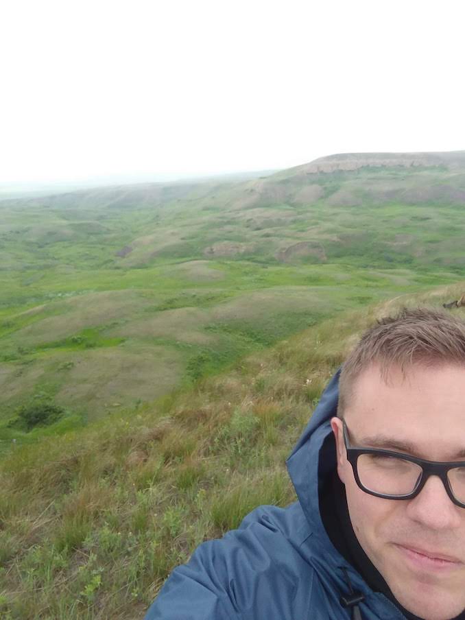 2 Out in the field, collecting sounds in southern Alberta.