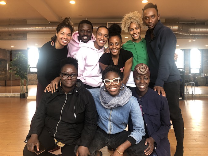 Working with the cast of Shades with the amazing D’Bi Young Anitafrika (bottom center) and Akosua Amo-Adem (bottom left). Cast from left to right: Allyson Trunzer, Percy Anane-Dwumfour, Shakeil Rollock, Tereka Tyler-Davis, Miranda Liverpool, Roney Lewis, Esie Mensah 