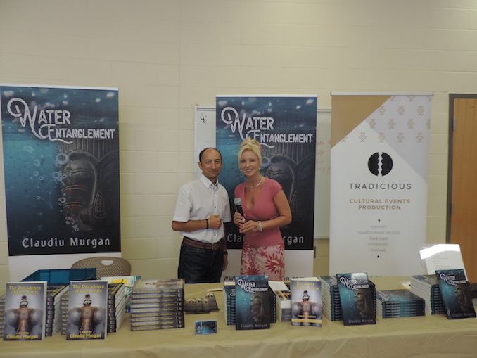 Claudiu Murgan - At the launch of ‘Water Entanglement’ with my MC, Lisa Berry of ‘Light on Living’ Radio Show