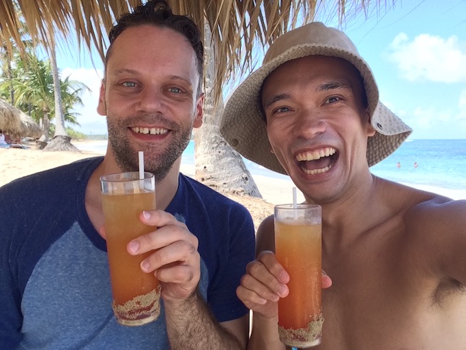 My husband and me on a beach in Punta Cana