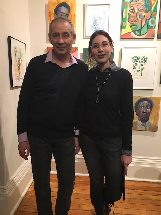 Accidentally twinning with my dad at an art show.