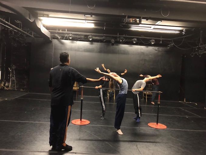 A Red Sky warm-up in ballet class with former New York City Ballet principal dancer Jock Soto for rehearsal at Pia Bouman School of Ballet and Creative Movement.