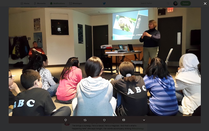 Nina teaching Grade 8 students in Mississauga about water