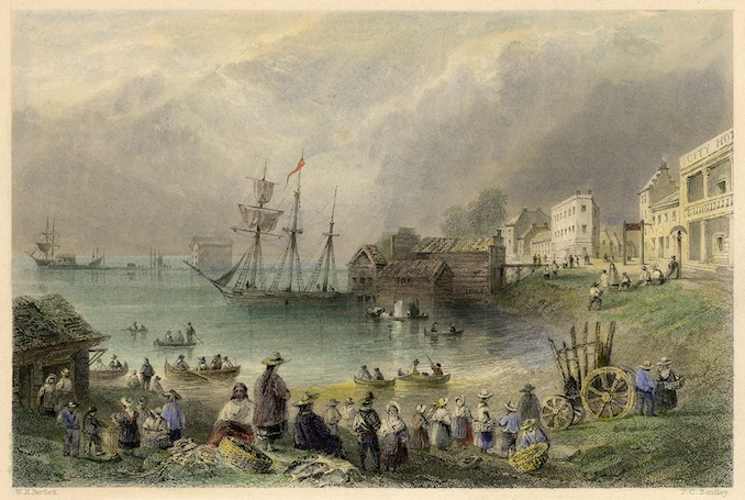 1838 - original fish market on Toronto wharf