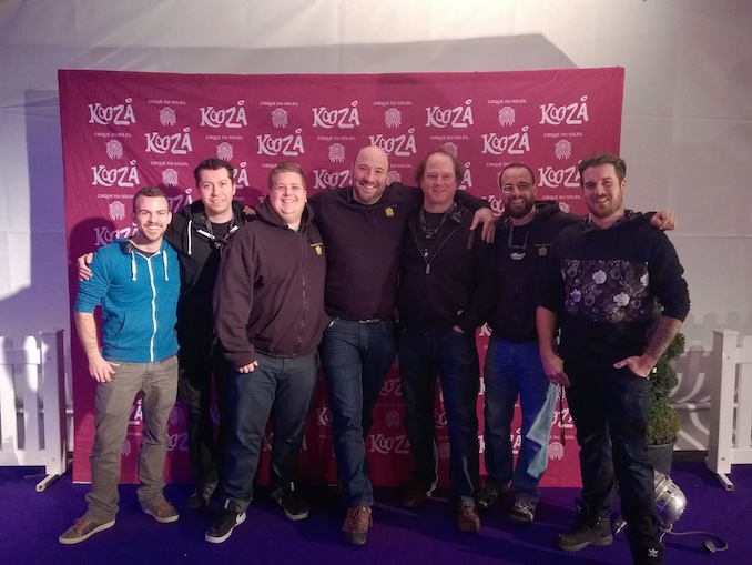 Cirque du Soleil's KOOZA Lighting crew on the “Purple Carpet” for our Premiere at Royal Albert Hall in London