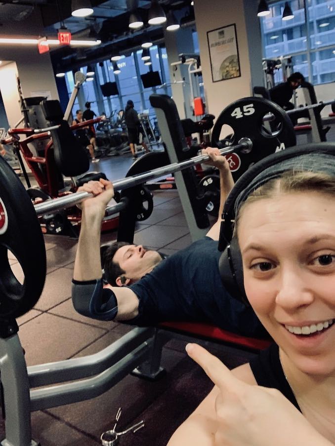 3) Photo-bombed by castmate Jacqui Jarrold! I had a couple of hours between our last interview and rehearsal in the afternoon, so I hit the gym. The Play That Goes Wrong show is a SUPER physical show, so it’s important that we stay in tip top shape to avoid injury and keep our stamina up.