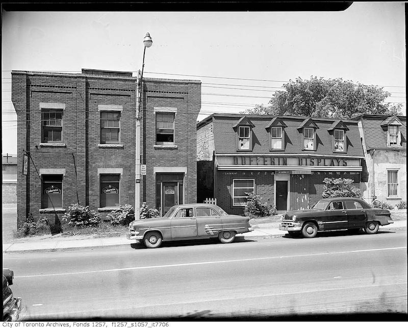 1953 - Orpen Properties, Dufferin Display Ltd., neon sign manufacturers, 918 Dufferin Street, west side, and Everett and Barron of Canada Ltd., and Cinderella Shoe Dressings, 914 Dufferin Street, west side