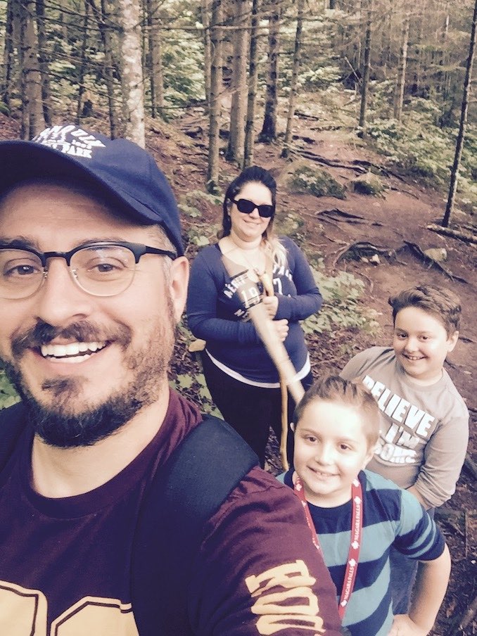 7. Hiking up in Algonquin Park with the wife and kids.