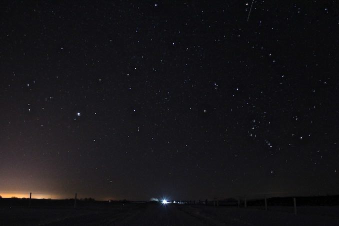 The night sky view from my childhood bedroom window, taken at my family farm near Melville, Saskatchewan.