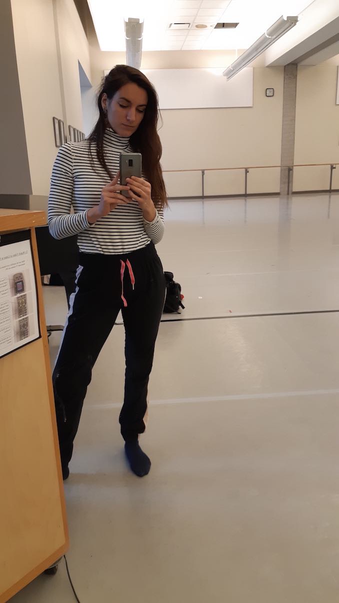 Rehearsal residency: I got selected to be part of the Peer Learning Network program at Dancemakers. The National Ballet lent their studios to the program, here is a picture I took of myself before rehearsal. 
