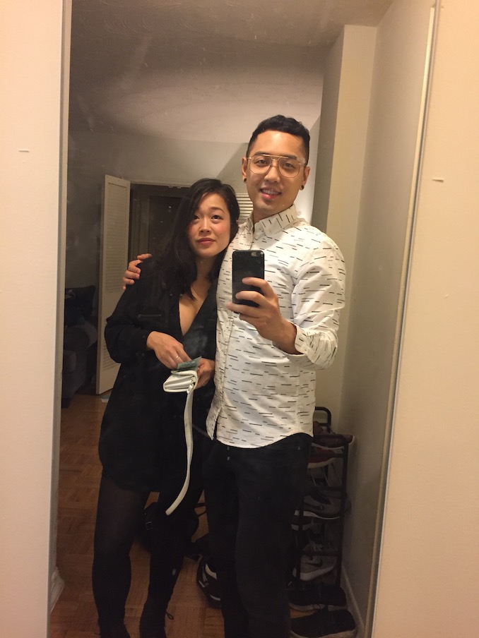 Here is a photo of Thao and I about to hit the town. You can tell we’re in Parkdale because of the Parkay flooring!  We also don’t have to share our “going out” clothes.