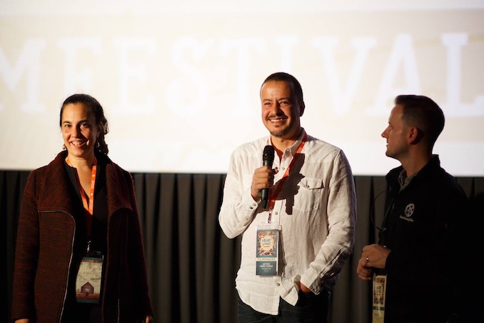 My partner Aviva and I doing a Q&A for Drawer Boy at the Heartland Festival in Indiana.