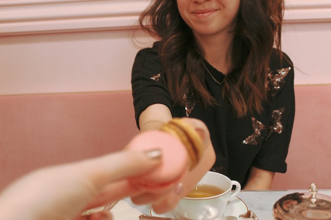 Celebrating Galentines Day with a rose macaron and my best friend, actress Cynthia Ritchie. She’s the orange pekoe to my earl grey, the milk to my sugar, the Alice to my Pixie.