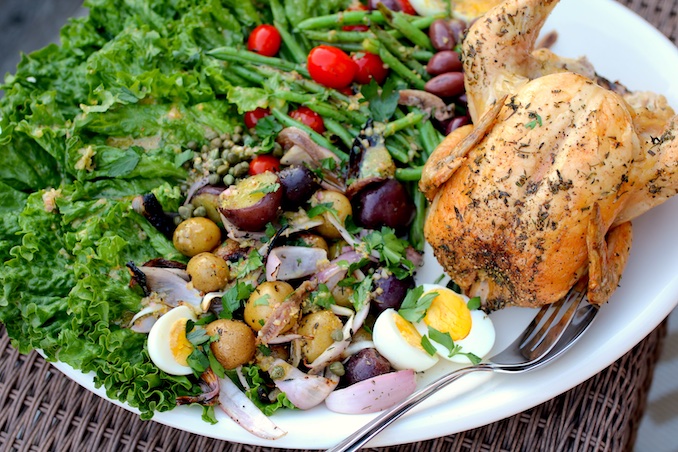 White Wine Grilled Chicken with Grilled Niçoise Salad Recipe