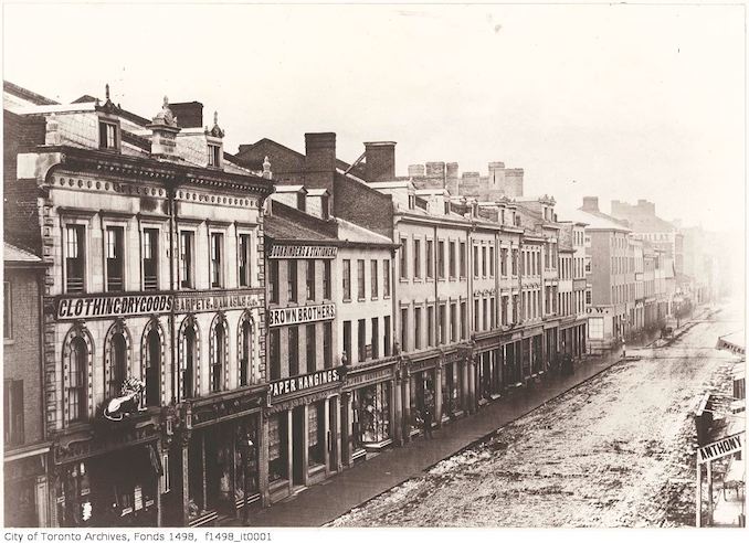 1856 - King Street East, south-side, looking west.