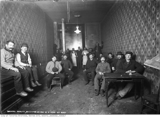 1912 - February 23 - Interior of old house on north side of King Street East