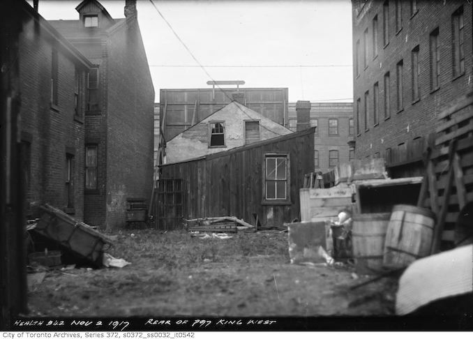 1917 - November 2 - Rear view of slum at 797 King Street West