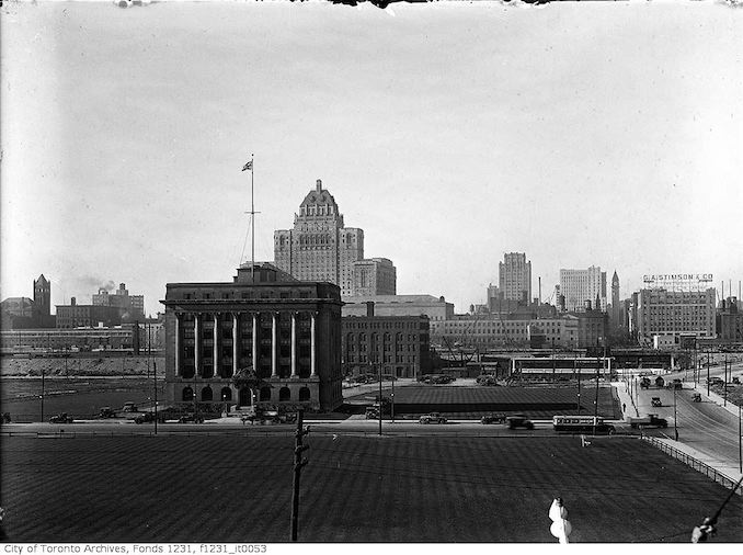 1919 - September 10 - Aerial view of Toronto from south of Toronto Harbour Commission building - King St. East at Bay Street