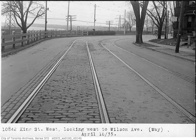 1935 - April 16 - King Street West, looking west to Wilson Avenue