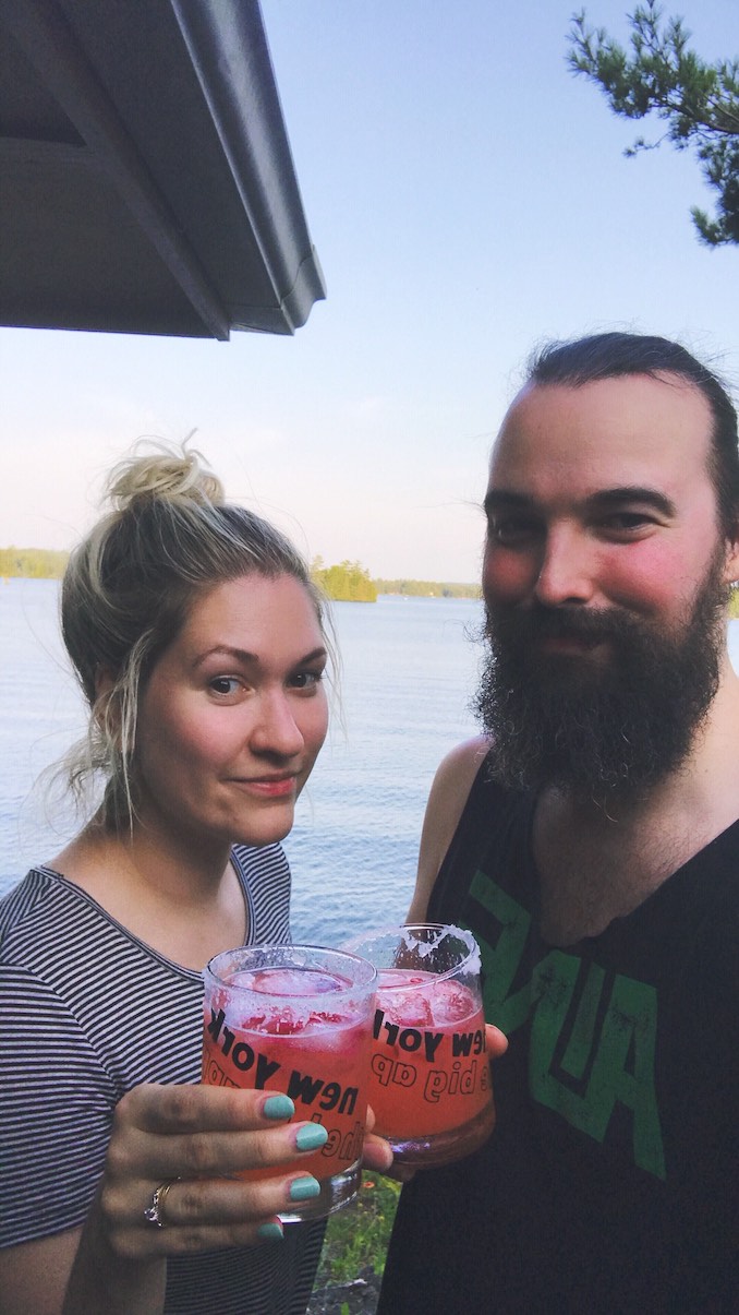 Cottage life brought to you by strawberry margaritas.