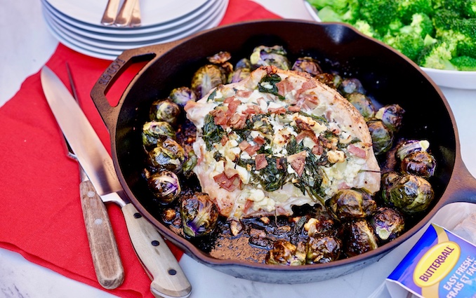 Spinach, Feta and Turkey Bacon Stuffed Turkey Breast - credit - Abby Langer and Butterball