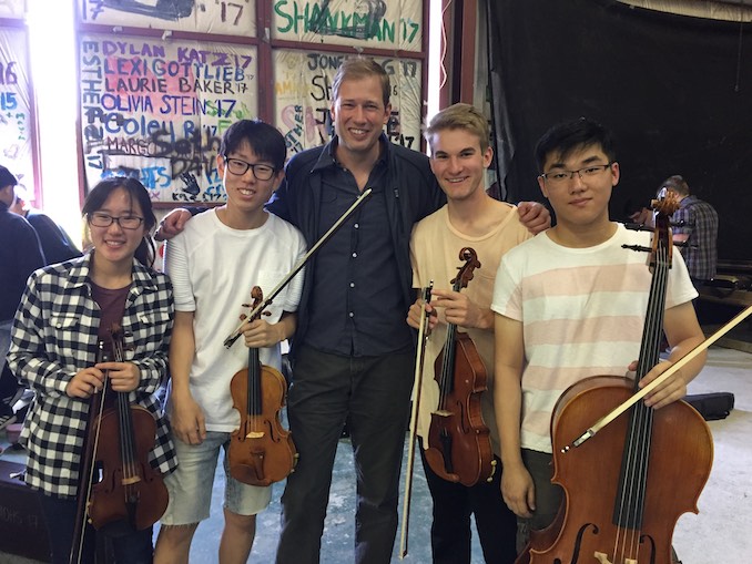 Jonathan Crow Group pic with a string quartet I coached at the Interprovincial Music Camp