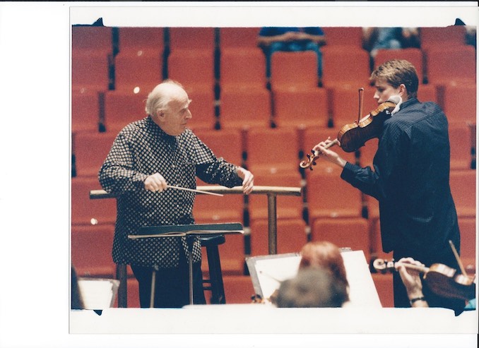 Picture of me as a kid with Yehudi Menuhin conducting