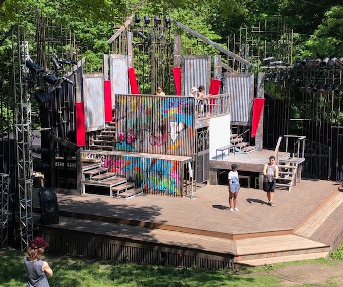 Rehearsing on our brilliant set in High Park designed by Joanna Yu