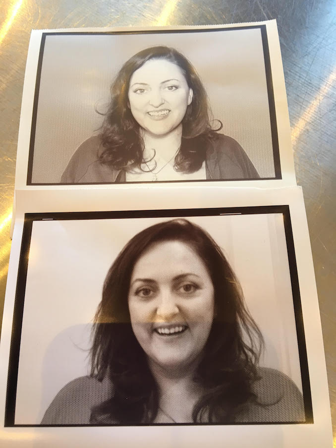 These are two polaroids from my headsets from 2 auditions. They were taking at two different casting houses, within an hour of each other. In case you are wondering, I booked the bottom one. Bad lighting pays off sometimes.