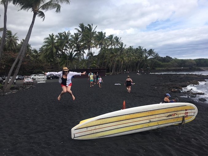 This is me in March, travelling for travel’s sake. This is on the big island, in Hawaii. I make my husband take pictures of me jumping all over the world. The look on his face when I ask him to take about 10 shots like this tells me HE LOVES IT.