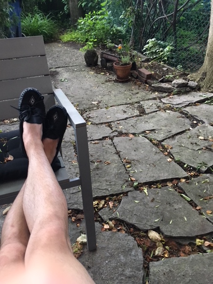 My favourite place to think, research, and catch up on emails — my backyard.