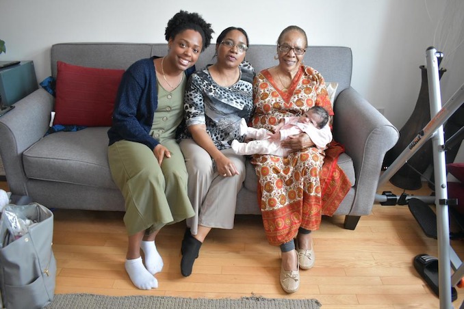 Andrea, with her mother and grandmother and niece, four generations or strong women. 