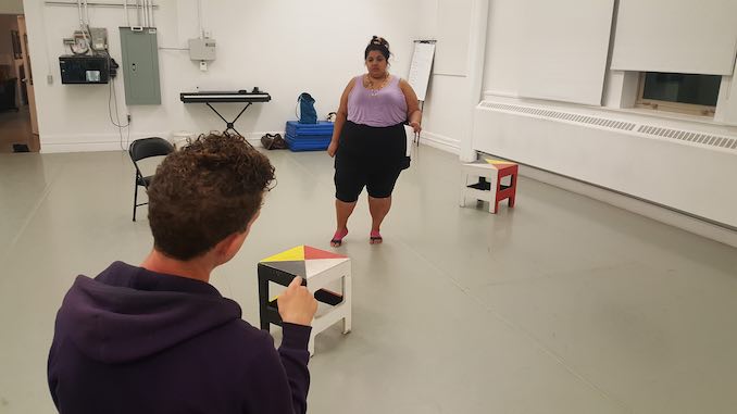 Yolanda Bonnell - My darling Cole Alvis, directing me in a rehearsal of bug. The work I do is oftentimes quite physical and requires a good warm up. I try to stretch in some form every day, but some days are harder than others.