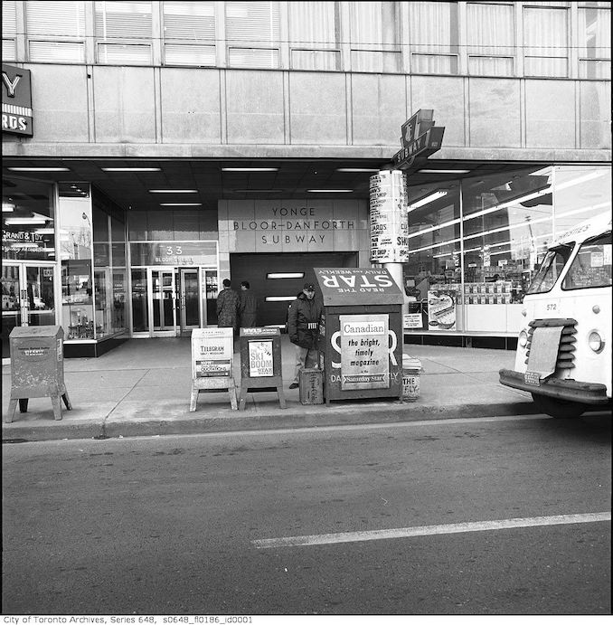 1966 - Entrances and mezzanine to Yonge and Bloor Station