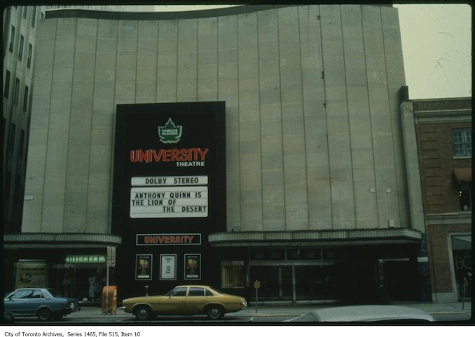 1983 - 1989 - University Theatre, north side of Bloor east of Yonge