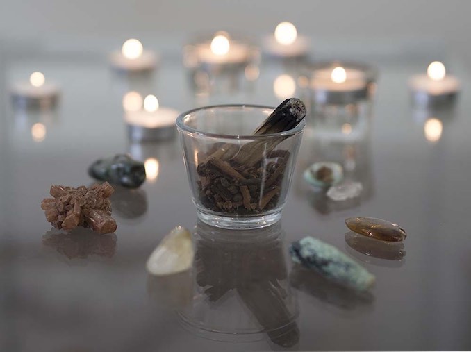 David Brown - I fill my studio with many things to help me with my creative process.  Books, found objects, photos I have taken for inspiration.  These crystals help me to ground and balance my space and enhance the energy.