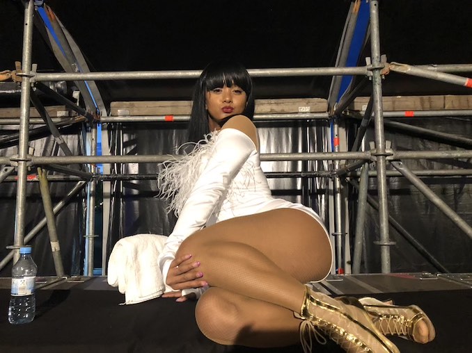 Christina de la Cruz - Backstage in Frankfurt, Germany before performing with Cardi B