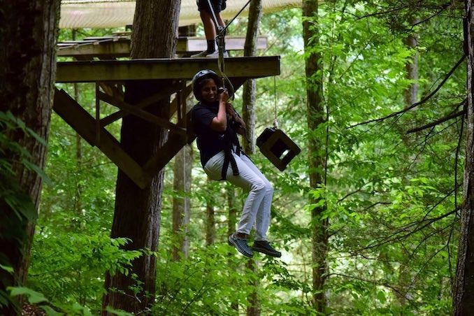 Shirin Ariff - Freaking out and yet facing my fear of heights.. Ziplining at Smoky Mountains, Tennessee