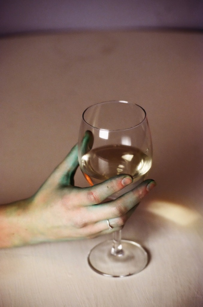 My friend Shelby (who had just finished hand modelling for a shoot in collaboration with Mel Contant) holding a glass of wine as we celebrated after shooting.