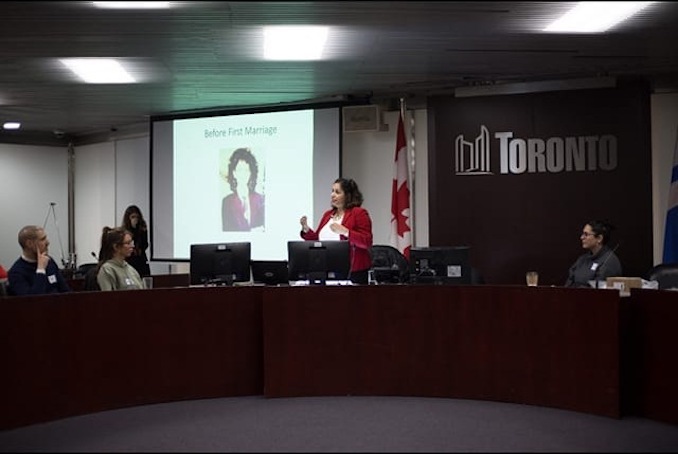 Speaking at City Hall at a Women's Empowerment Event, hosted by Immigrant Women in Business